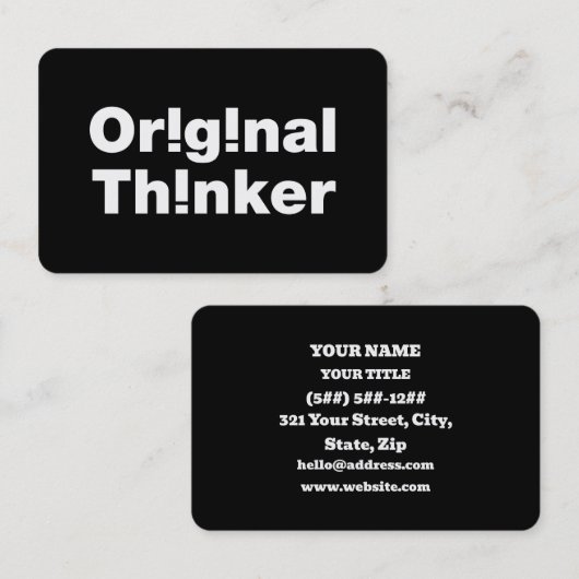 Carte De Visite Original Thinker (Devant / Derrière)