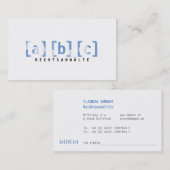 Carte De Visite Originelle Visitenkarte mit blau (Devant / Derrière)