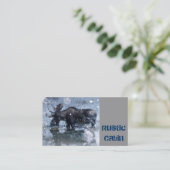 Carte De Visite Orignaux rustiques de taureau de faune de région (Debout devant)