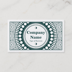 Carte De Visite Ornamental 01 - Vert de mousse foncé sur (coquill