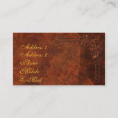 Carte De Visite Ornamental de Rouge-Or (Dos)