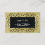 Carte De Visite Ornamental noir métallique d'or de Faux (Dos)