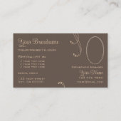 Carte De Visite Ornat Brown foncé avec logo et photo (Dos)