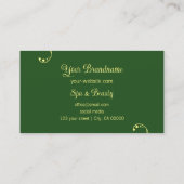 Carte De Visite Ornat chic jaune et vert ornemental squigglé (Dos)