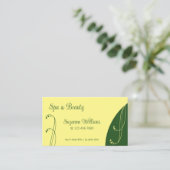 Carte De Visite Ornat chic jaune et vert ornemental squigglé (Debout devant)
