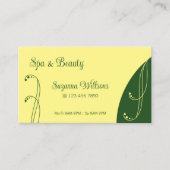 Carte De Visite Ornat chic jaune et vert ornemental squigglé (Devant)