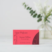 Carte De Visite Ornat chic rouge et bordeaux (Debout devant)