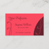 Carte De Visite Ornat chic rouge et bordeaux (Devant)