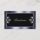 Carte De Visite Ornat de luxe Ornate Bleu Parkle Diamonds Ornament (Devant)