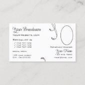 Carte De Visite Ornat noir élégant avec logo et photo (Dos)