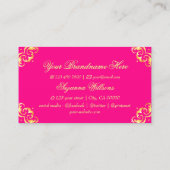 Carte De Visite Ornat or rose vibrant avec logo somptueux (Dos)