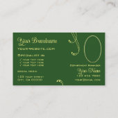 Carte De Visite Ornat vert jaune moderne avec logo et photo (Dos)