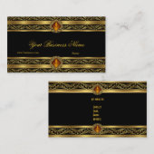 Carte De Visite Ornate Amber Gold Black Elegant Classy Jewel Image (Devant / Derrière)