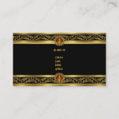 Carte De Visite Ornate Amber Gold Black Elegant Classy Jewel Image (Dos)