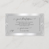 Carte De Visite Ornate Argent Clair Gris Épargne Bijoux Initiales (Dos)