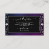 Carte De Visite Ornate Black Blue Purple Diamonds Ajouter un logo (Dos)