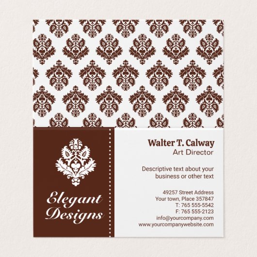 Carte De Visite Ornate, élément | BROWN (Extérieur déplié)
