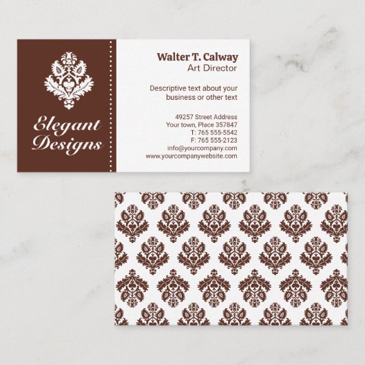 Carte De Visite Ornate, élément | BROWN (Devant / Derrière)