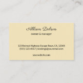 Carte De Visite Ornate Flourish Signal Chambres d'hôte B&B (Dos)