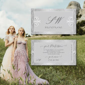 Carte De Visite Ornate Grey Argent Mosaïque Épargne Bijoux Initial