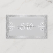 Carte De Visite Ornate Silver Grey Mosaic Bijoux étincelants Monog (Devant)