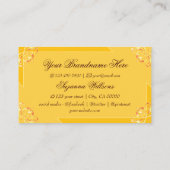 Carte De Visite Ornate Tangerine Orange avec Logo Inspiration Chic (Dos)