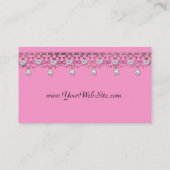 Carte de visite orné de bijoux de rose de dentelle (Dos)