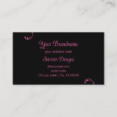 Carte De Visite Orné moderne rose et noir (Dos)