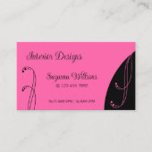 Carte De Visite Orné moderne rose et noir (Devant)