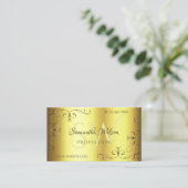 Carte De Visite Orné Or de luxe Bordures Initiales Élégant (Debout devant)