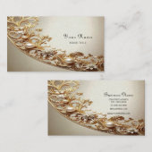 Carte de visite Ornée de Fleurons en Or (Devant / Derrière)