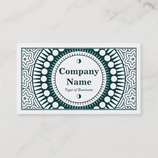 Carte De Visite Ornement 01 - Mousse foncée vert sur blanc (Devant)