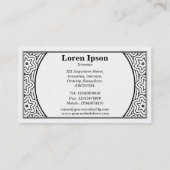 Carte De Visite Ornement 01 - Noir sur Blanc (Or) (Dos)
