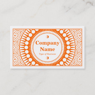 Carte De Visite Ornement 01 - Orange sur blanc