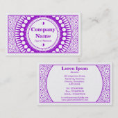 Carte De Visite Ornement 01 - Violet sur (Or) (Devant / Derrière)