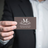 Carte De Visite Ornement à tourbillon classique initiale sur marro