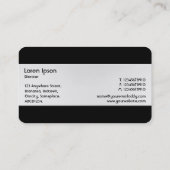 Carte De Visite Ornement - Argent et Noir (Dos)