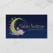 Carte De Visite Ornement de la lune florale (Devant)