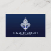 Carte De Visite Ornement de perles de fleur de lis (Devant)