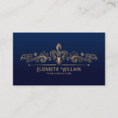 Carte De Visite Ornement élégant de fleur de lis (Devant)