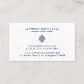 Carte De Visite Ornement en dentelle bleu marine (Dos)