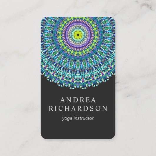 Carte De Visite Ornement floral de mandala (Devant)