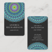 Carte De Visite Ornement floral de mandala (Devant / Derrière)