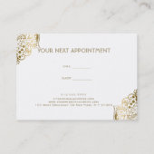 Carte De Visite Ornement Floral Or (Dos)