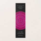 Carte De Visite Ornement floral rose de mandala (Extérieur déplié)