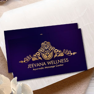 Carte De Visite Ornement Golden Hamsa Hand Paisley