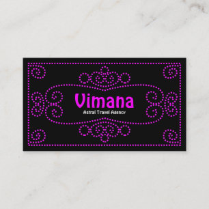 Carte De Visite Ornement - Magenta sur Noir