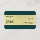 Carte De Visite Ornement - Or et vert foncé (Dos)