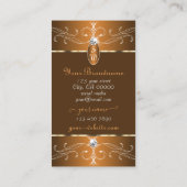 Carte De Visite Ornement Orange Brown glamour orné Monogramme (Dos)