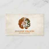 Carte De Visite Ornement Phoenix et Dragon (Devant)